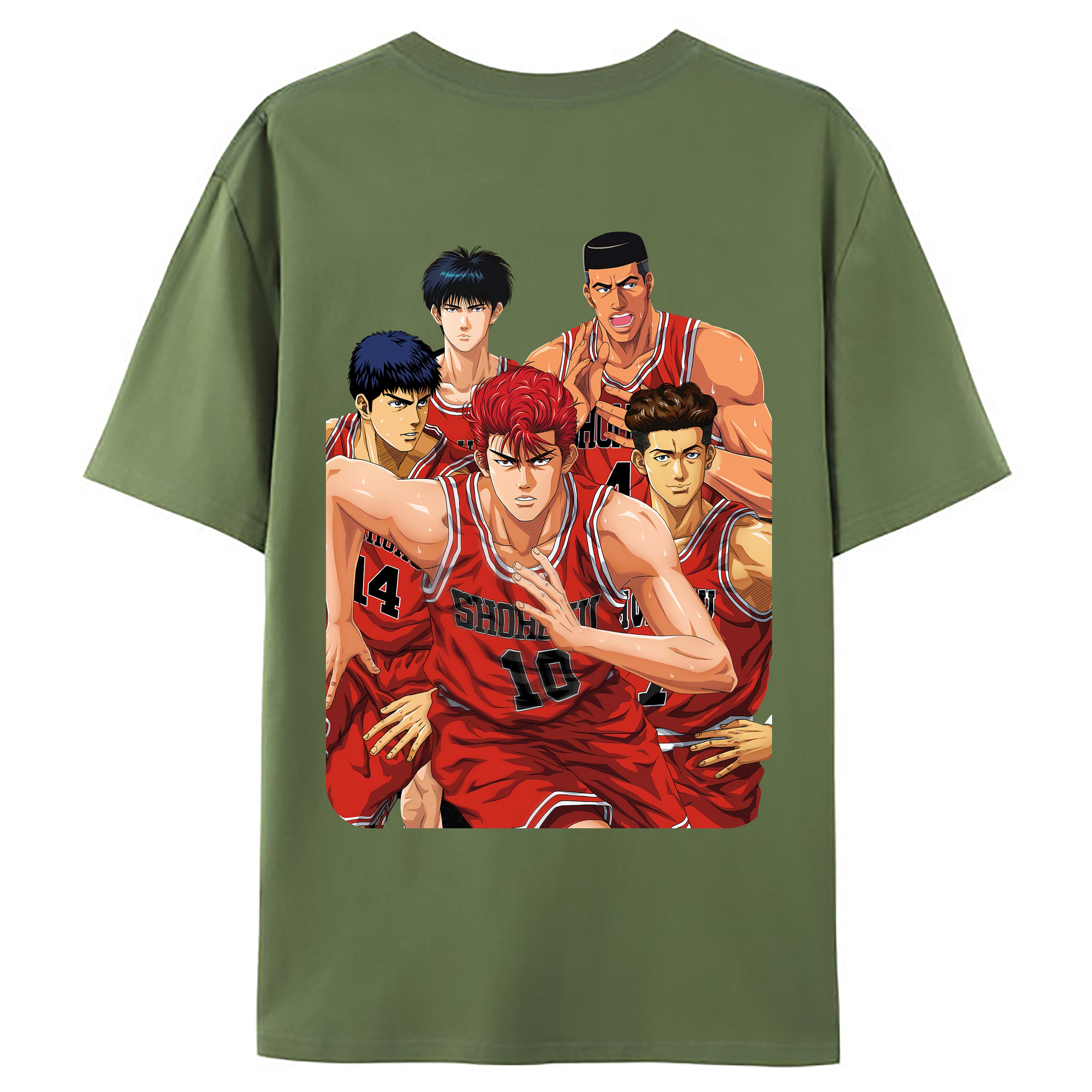 （画像用） SLAM DUNK／スラムダンク 綿100％ メンズ半袖Tシャツ（バックプリント） 通気性